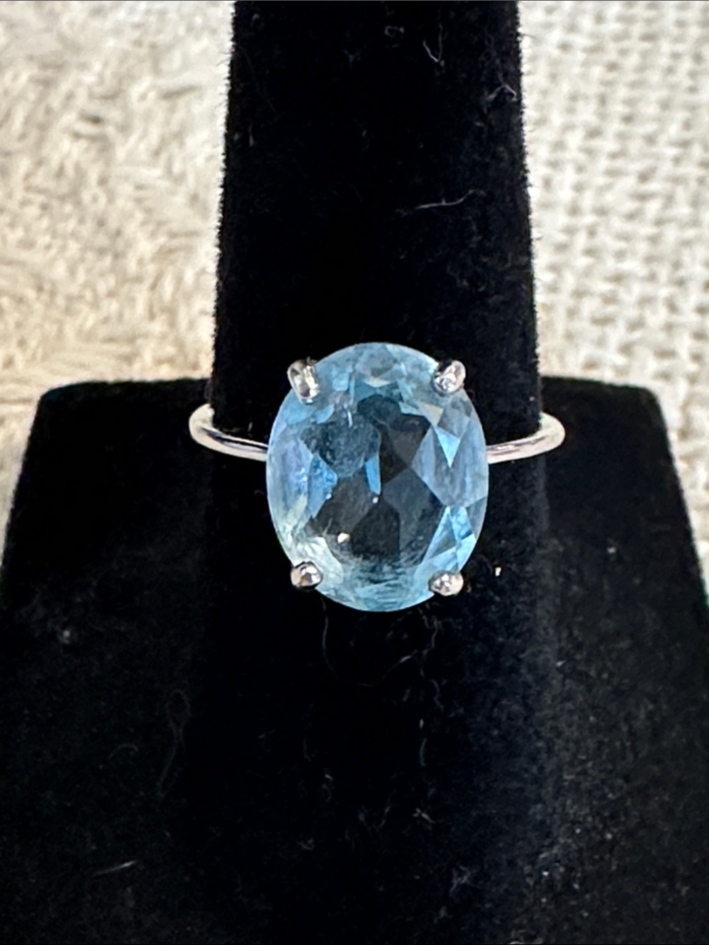5.78 CT Blue Topaz Solitaire Ring - Sterling